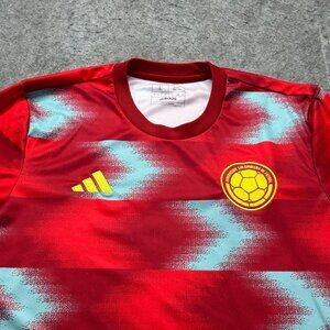 Colombia National Team Adidas Soccer Pre-Match Jersey Men L Red 2022